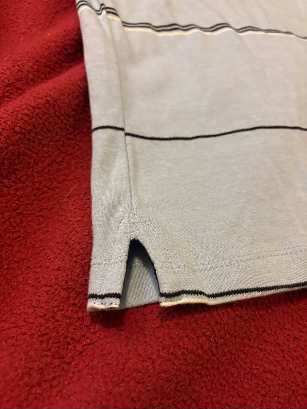 Banana Republic Light Blue Striped Polo Shirt